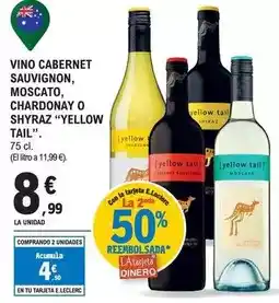 E.Leclerc Yellow tail - vino cabernet sauvignon, moscato, chardonay o shyraz oferta