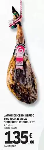 E.Leclerc Gregorio rodriguez - jamon de cebo iberico 50% raza iberica oferta