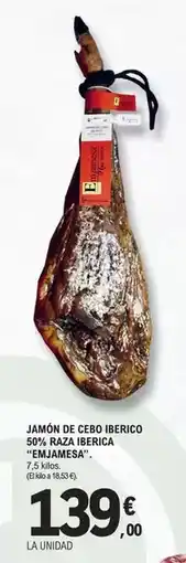 E.Leclerc Emjamesa - jamón de cebo ibérico 50% raza ibérica oferta
