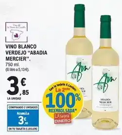 E.Leclerc Abadía mercier - vino blanco verdejo oferta
