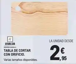 E.Leclerc Inalsa - tabla de cortar con orificio oferta
