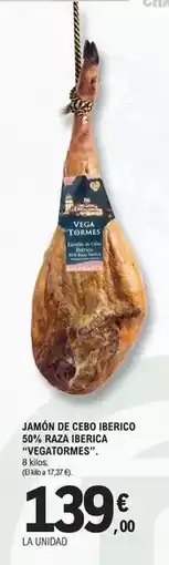 E.Leclerc Vega tormes - jamón de cerdo ibérico 50% raza ibérica oferta