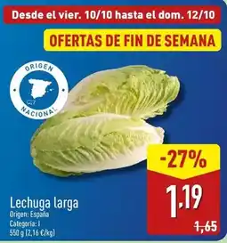 ALDI Origen - lechuga larga oferta