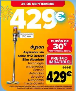 Carrefour DYSON Aspirador sin cable V12 Detect Slim Absolute oferta