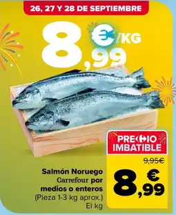 Carrefour Salmón Noruego Carrefour por medios o enteros oferta