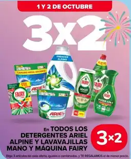 Carrefour En todos los detergentes ariel alpine y lavavajillas mano y máquina fairy oferta