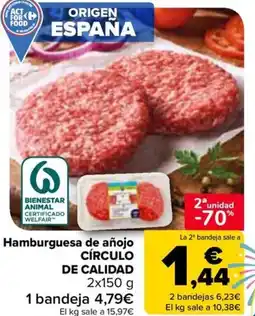 Carrefour CÍRCULO DE CALIDAD Hamburguesa de añojo oferta