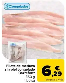 Carrefour Filete de merluza sin piel congelado Carrefour oferta