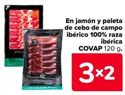 Carrefour COVAP En jamón y paleta de cebo de campo ibérico 100% raza ibérica oferta