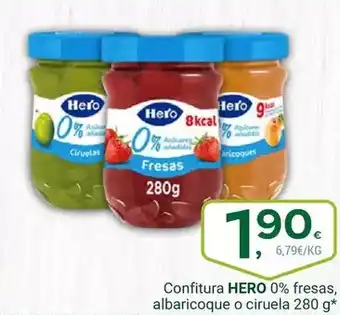 Hero - confitura 0% fresas, albaricoque o ciruela