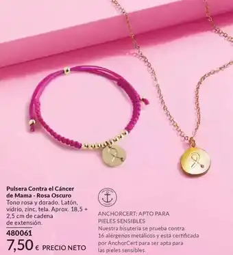 AVON Protect - pulsera contra el càncer de mama- rosa oscuro oferta