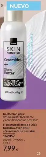 AVON Desmaquillantes de oljos nutritiva aron skin oferta