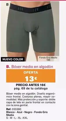 Leonisa B. boxer medio en algodón oferta