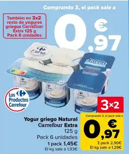 Carrefour Yogur griego Natural Carrefour Extra oferta