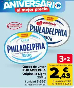 Carrefour PHILADELPHIA Queso de untar Original o Light oferta