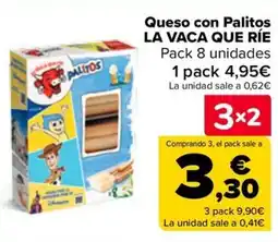 Carrefour LA VACA QUE RÍE Queso con Palitos oferta