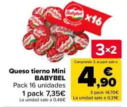 Carrefour BABYBEL Queso tierno Mini oferta