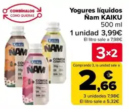 Carrefour KAIKU Yogures líquidos Nam oferta