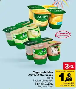 Carrefour ACTIVIA Yogures bífidus Cremosos oferta