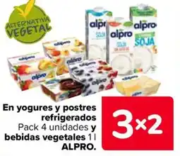 Carrefour ALPRO En yogures y postres refrigerados y bebidas vegetales oferta