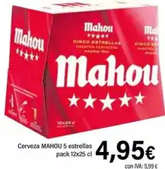 Cash Ifa MAHOU 5 Cerveza estrellas oferta