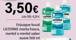 Cash Ifa LISTERINE Enjuague bucal menta fresca, mentol o mentol sabor oferta