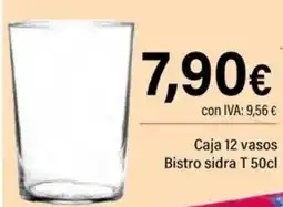 Cash Ifa Caja 12 vasos Bistro sidra T oferta