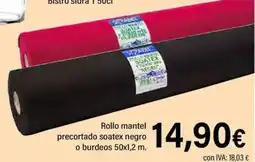 Cash Ifa Rollo mantel precortado soatex negro o burdeos oferta