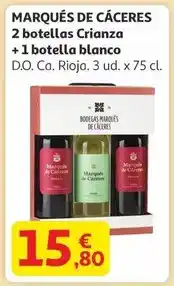 Alcampo Marqués cáceres - marqués de caceres 2 botellas crianza + 1 botella blanco oferta
