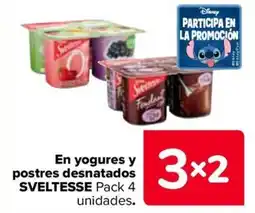 Carrefour SVELTESSE En yogures y postres desnatados oferta
