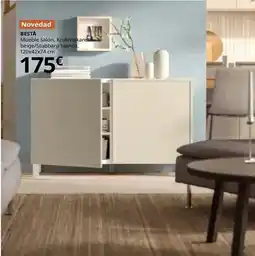 IKEA Besta - mueble salón, krukmakare beige/stubbarp blanco, 120x42x74 cm oferta