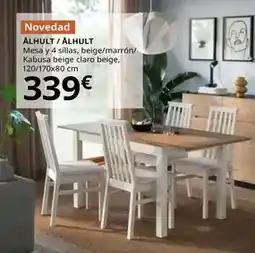 IKEA Alhult / alhult - mesa y 4 sillas, beige/marrón/kabusa beige claro beige, 120/170x80 cm oferta