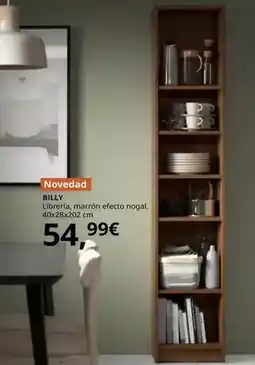 IKEA Billy - librería, marrón efecto nogal, 40x28x202 cm oferta