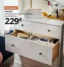 IKEA Havsta - cómoda de 3 cajones, blanco, 81x47x89 cm oferta
