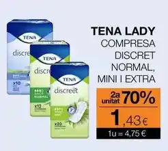 Plusfresc Tena - compresa discret normal, mini i extra oferta