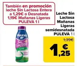 Carrefour PULEVA Leche Sin Lactosa Mañanas Ligeras semidesnatada oferta