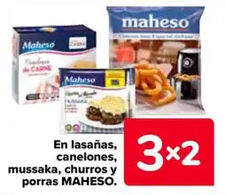 Carrefour MAHESO En lasañas, canelones, mussaka, churros y porras oferta