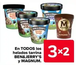 Carrefour BEN&JERRY'S y MAGNUM En todos los helados tarrina oferta
