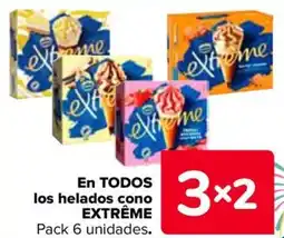Carrefour EXTRÊME En todos los helados cono oferta