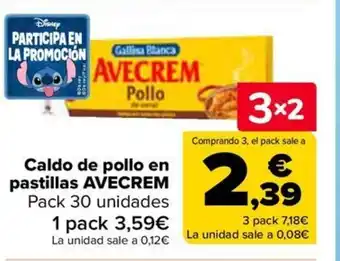 Carrefour AVECREM Caldo de pollo en pastillas oferta