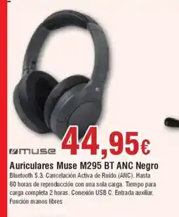 Hiper FROIZ MUSE Auriculares Muse M295 BT ANC Negro oferta