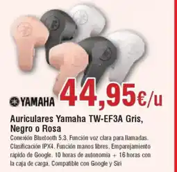 Hiper FROIZ YAMAHA Auriculares Yamaha TW-EF3A Gris, Negro o Rosa oferta