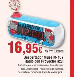 Hiper FROIZ MUSE Despertador Muse M-167 Radio con Proyector azul oferta