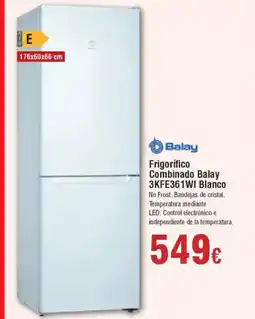 Hiper FROIZ BALAY Frigorífico Combinado Balay 3KFE361WI Blanco oferta
