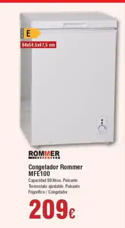 Hiper FROIZ ROMMER Congelador Rommer MFE100 oferta