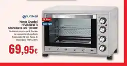 Hiper FROIZ GRUNKEL Horno Grunkel HR38SILVER Sobremesa 38L 2000W oferta