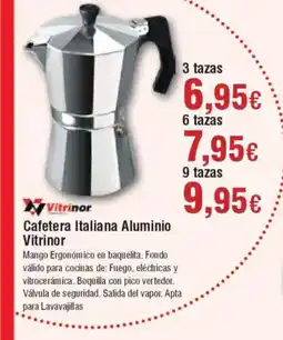 Hiper FROIZ VITRINOR Cafetera Italiana Aluminio oferta