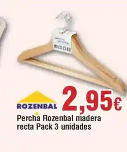 Hiper FROIZ ROZENBAL Percha Rozenbal madera recta Pack 3 unidades oferta