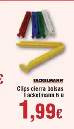 Hiper FROIZ FACKELMANN Clips cierra bolsas Fackelmann 6 u oferta