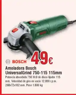 Hiper FROIZ BOSCH Amoladora UniversalGrind 750-115 115mm oferta